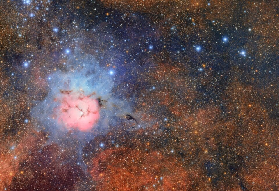 a nebula amid millions of stars and galaxies
